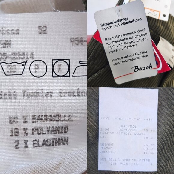 Vintage 80s NWT German Octoberfest Knickerbocker Pant 35" x 18.5" Green Corduroy - Picture 12 of 12